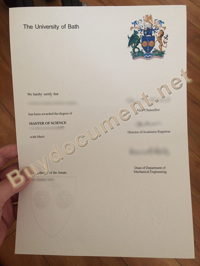 University of Bath fake diploma, University of Bath degree sample