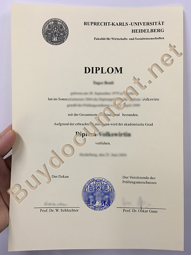 Ruprecht-Karls—Universitaet Heidelberg diploma, Ruprecht-Karls—Universitaet Heidelberg degree