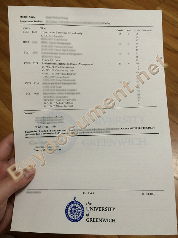 buy fake diploma, fake University of Greenwich transcript