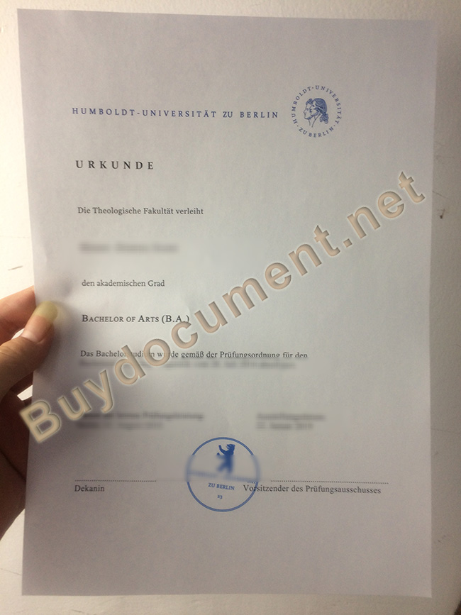 fake Humboldt Universitat zu Berlin diploma, Humboldt Universitat zu Berlin degree