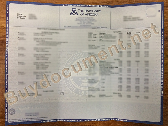 University of Arizona transcript, University of Arizona diploma, University of Arizona degree