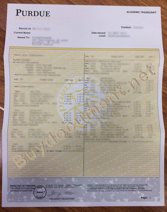 Purdue University diploma, Purdue University degree, fake Purdue University transcript