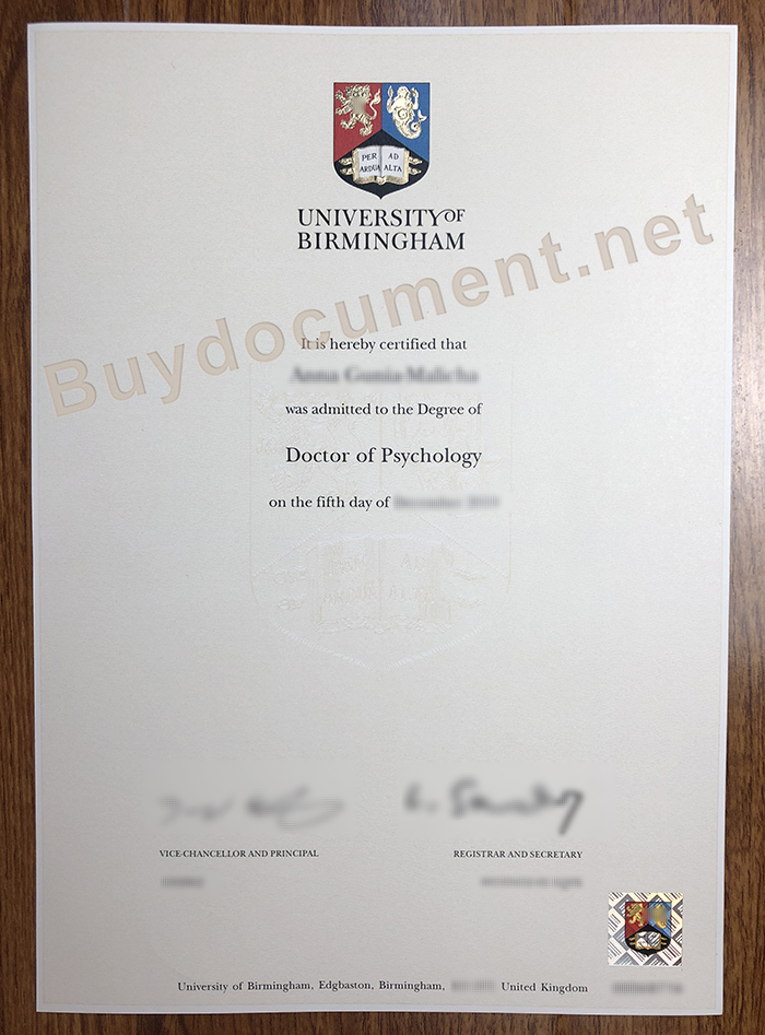 University of Birmingham diploma