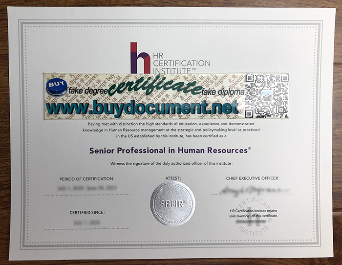 SPHR certificate