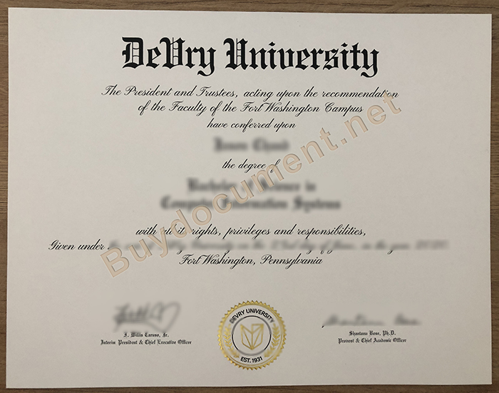 DeVry University diploma