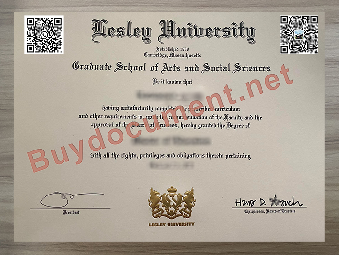 Lesley University diploma