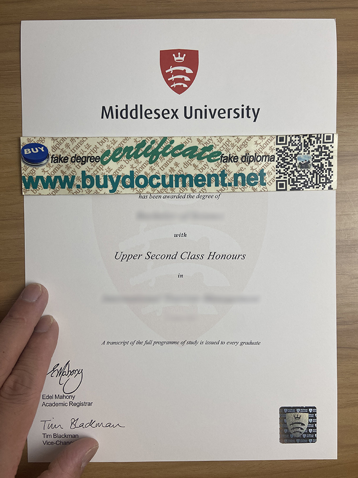 Middlesex University diploma