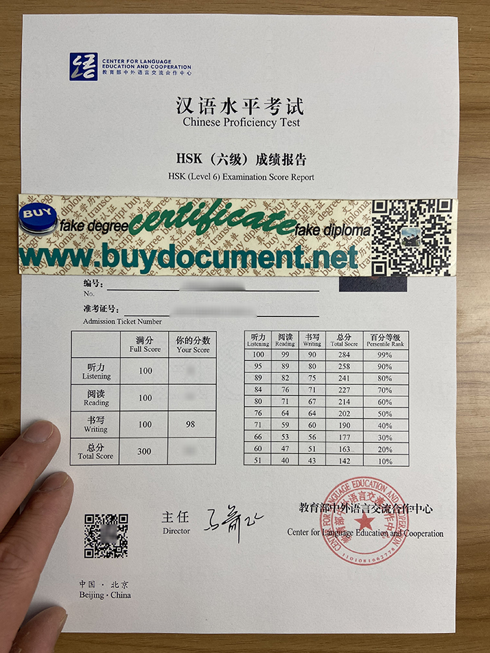 Fake HSK certificate