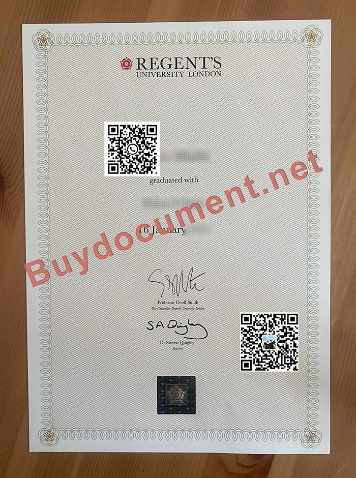 Regent's University London diploma