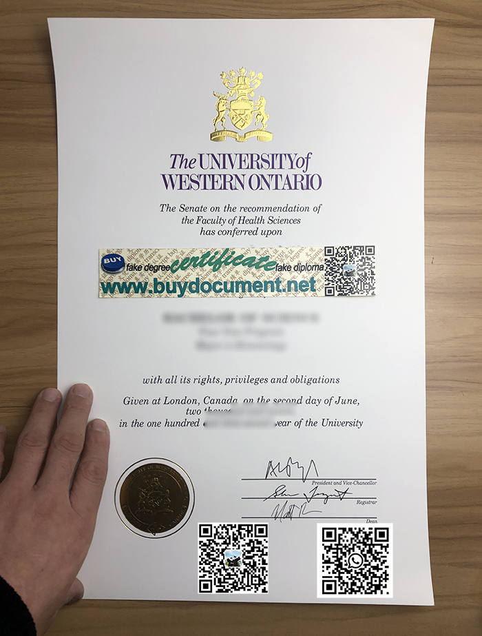 fake Western University diploma. UWO degree.