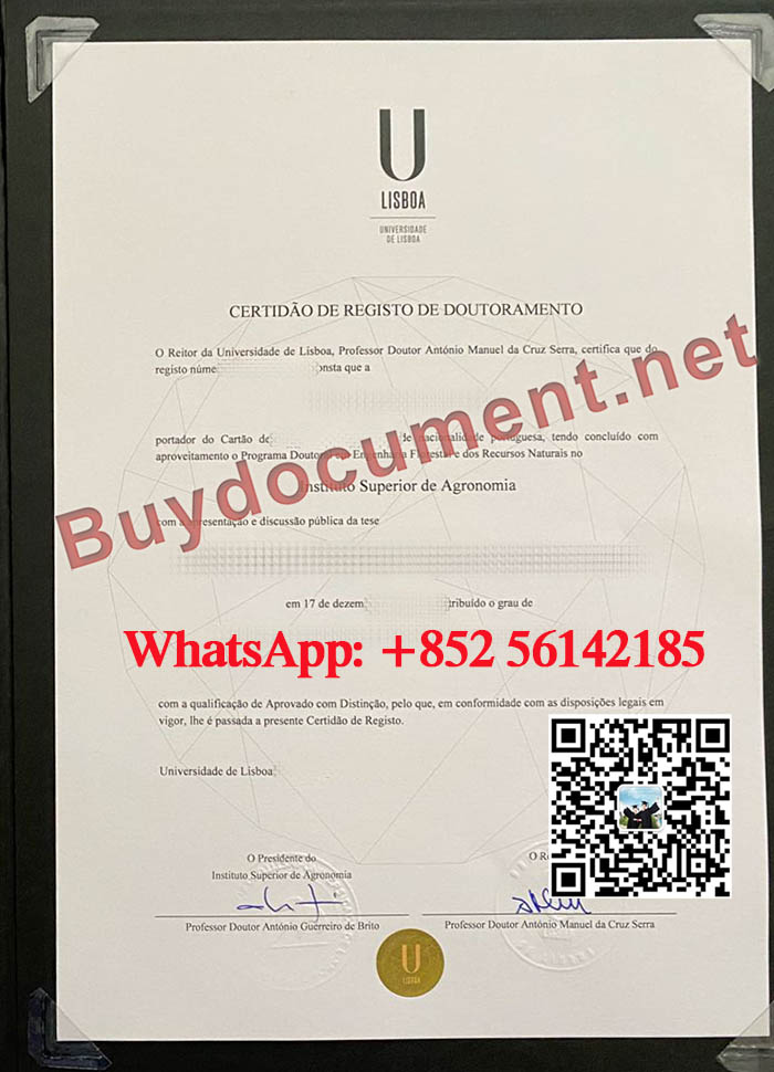 Fake University of Lisbon diploma for sale. ULisboa certificate. 